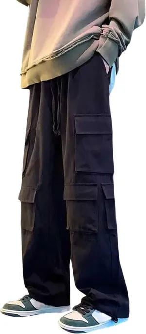 2023 Mens Cargo Pants Plus Size Elastic Waist Baggy Sweatpants for Men Casual Trousers Lightweight Jogger Pant Sweatpants