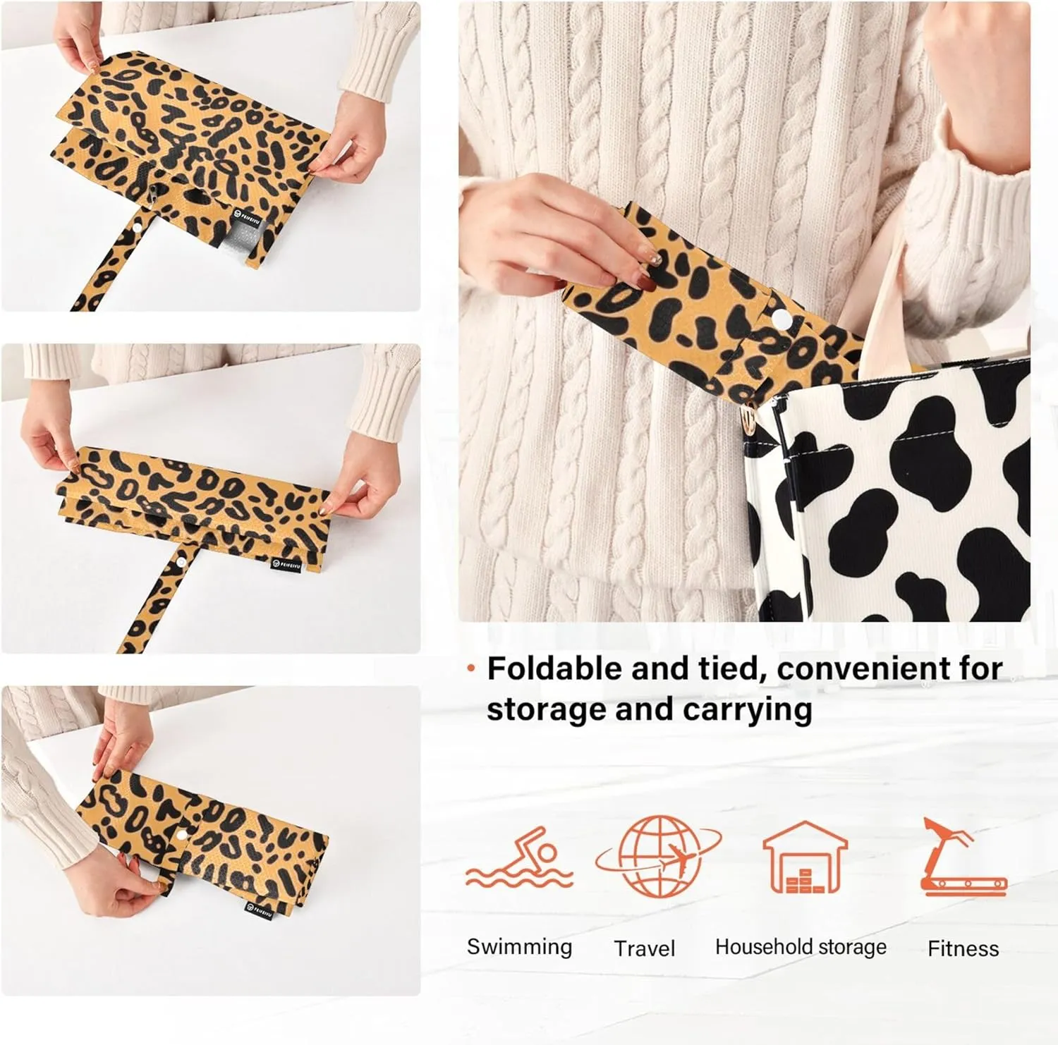 3 Set Packing Cubes Luggage Packing Organizers Leopards Pattern Travel Packing Storage Bags for Suitcase Travel Accessories
