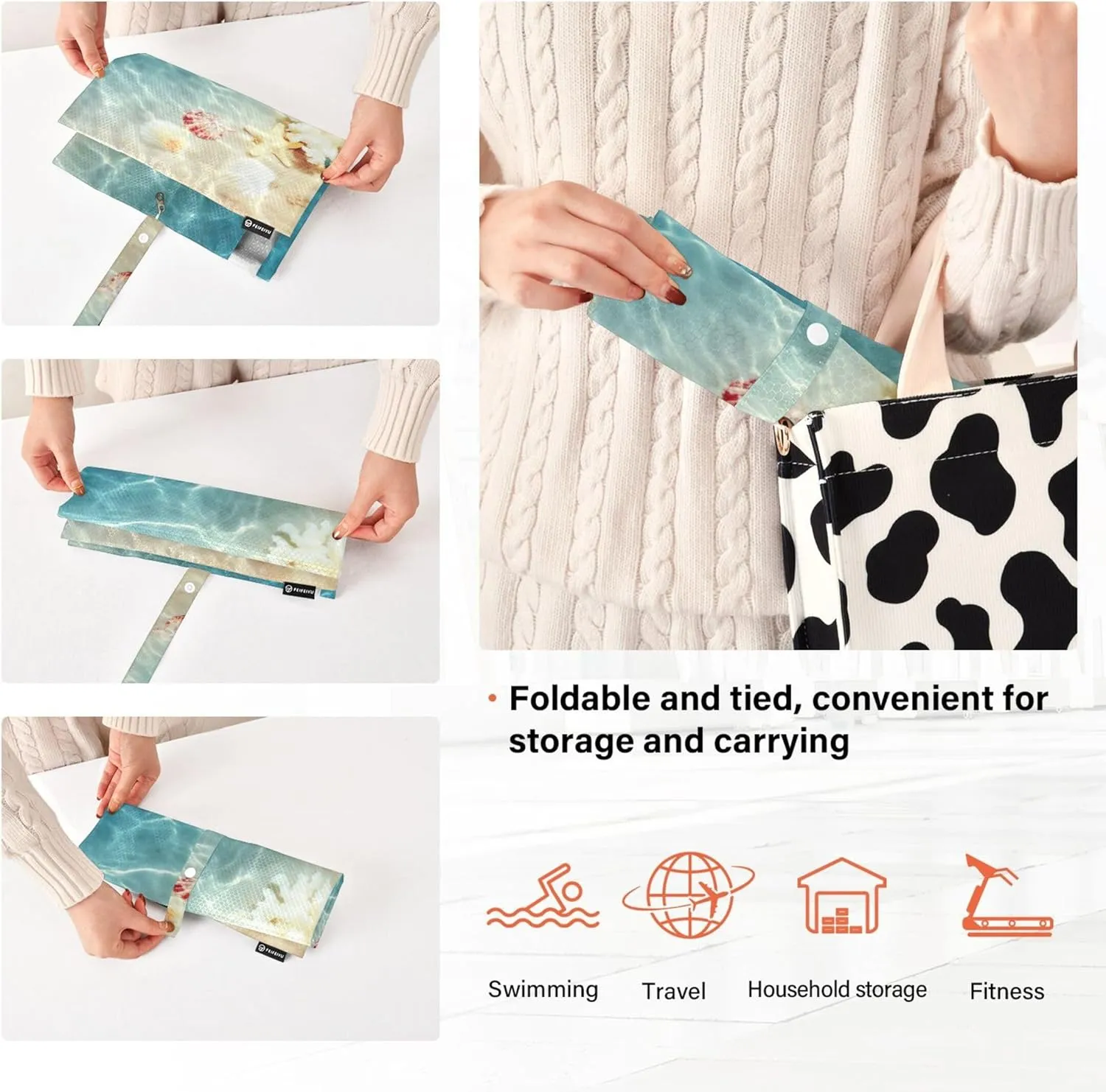 3 Set Packing Cubes Luggage Packing Organizers Seashell on The Summer Beach in Sea Travel Packing Storage Bags for Suitcase Travel Accessories