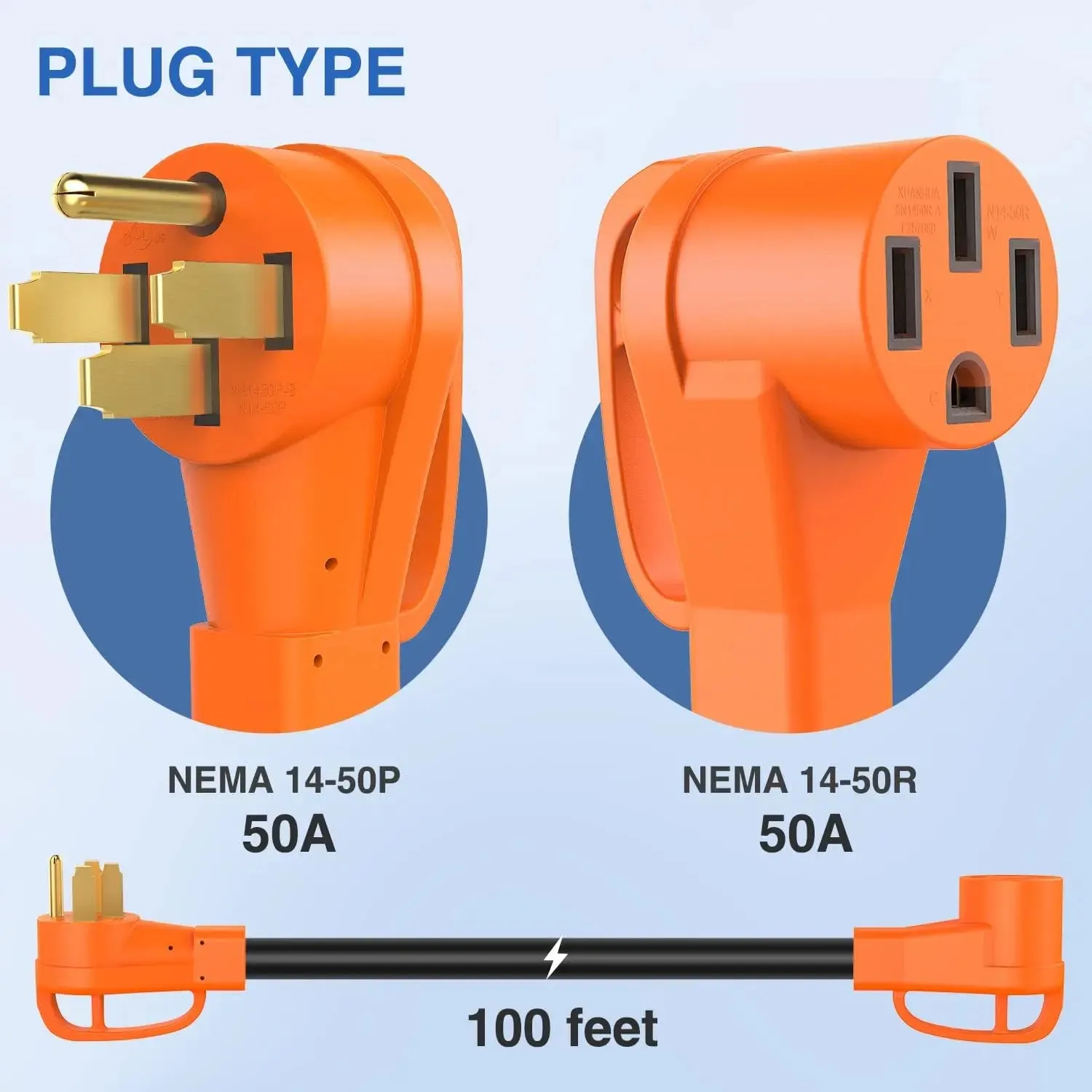 50Amp 100FT RV EV Extension Cord Drag Tool