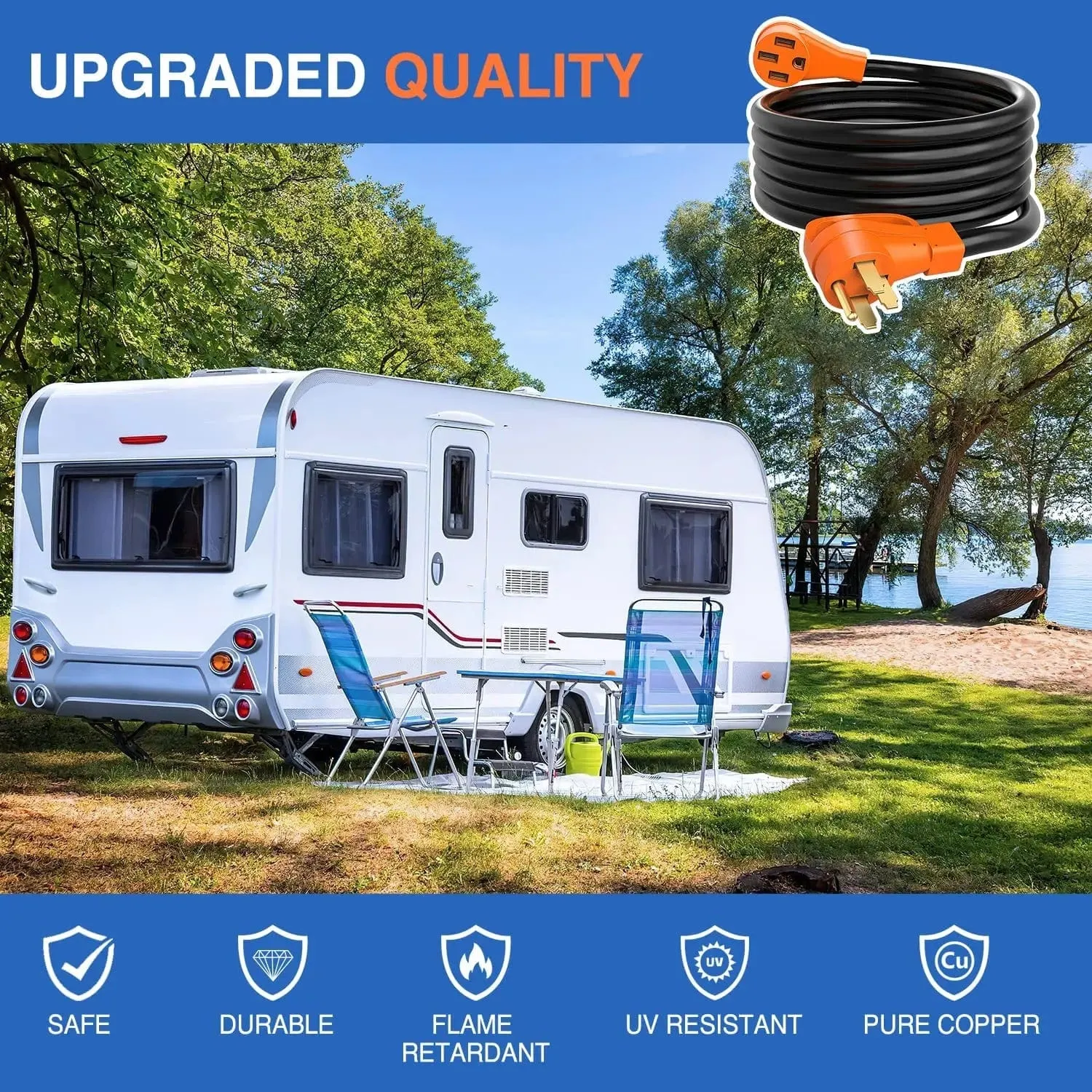 50Amp 15FT RV EV Extension Cord