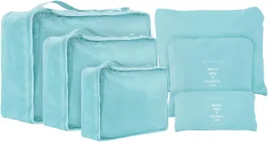 6 Set Compression Packing Cubes For Travel,Lightweight Travel Essentials,Luggage Organizers for Suitcase,Travel Accessories Bags for Clothes,Shoes,Electronics,Cosmetics Toiletries (Lime Green)