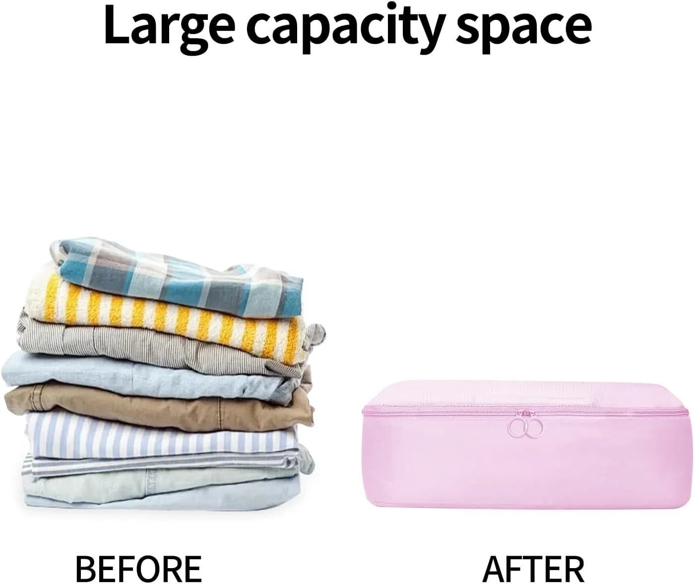 6 Set Compression Packing Cubes For Travel,Lightweight Travel Essentials,Luggage Organizers for Suitcase,Travel Accessories Bags for Clothes,Shoes,Electronics,Cosmetics Toiletries (PeachyPink)