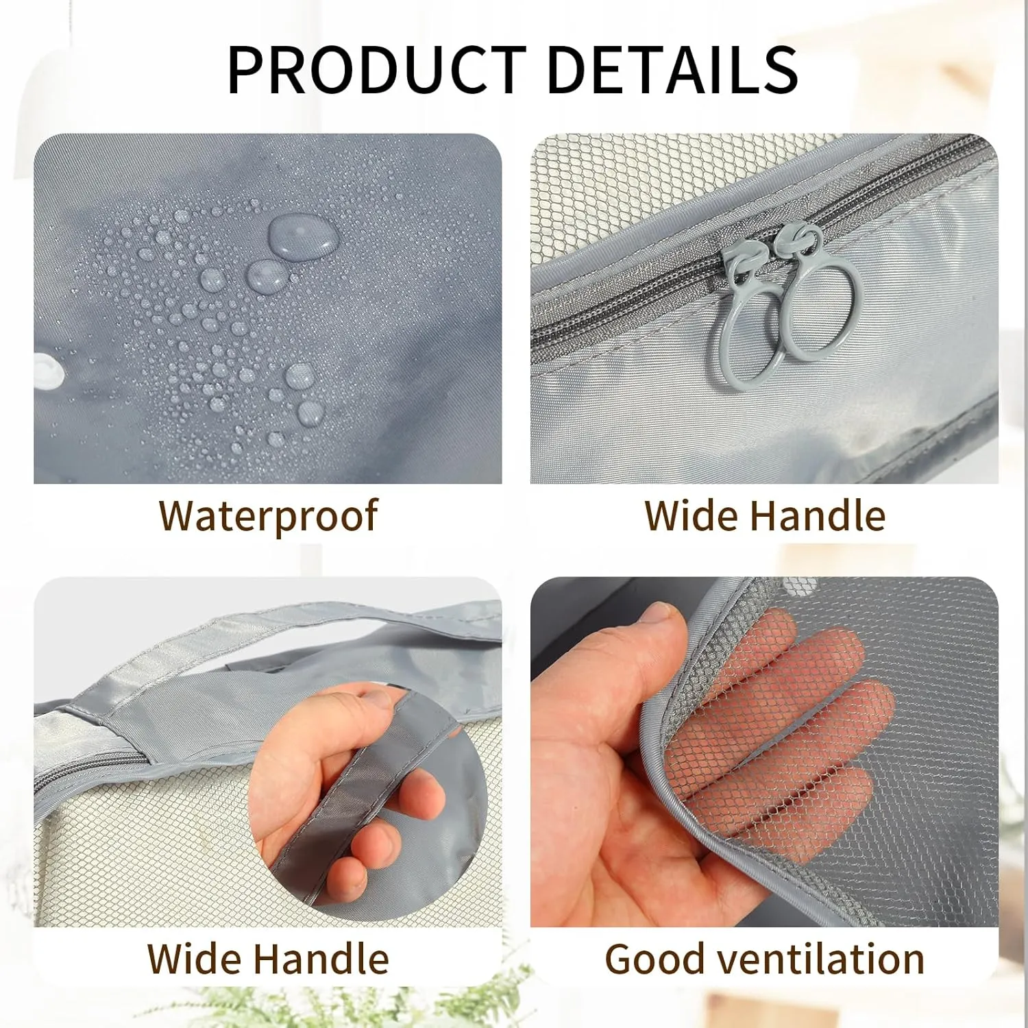 7PCS Packing Cubes for Suitcases, Travel Luggage Organizer Bags, Packing Cubes Luggage Packing Organizers for Travel Accessories, Grey