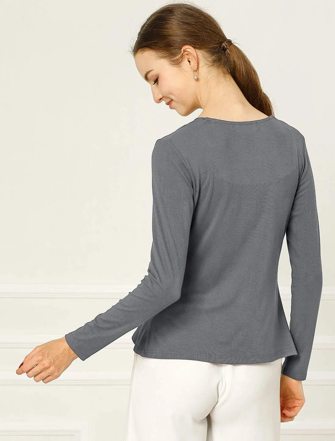 Allegra K Women's Dressy Cardigan Sweaters Tie Front Draped Ruffle Knit Cardigans