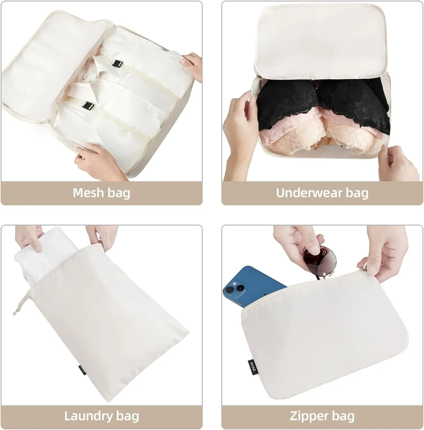 BAGAIL 6 Set/8 Set/10 Set Packing Cubes Various Sizes Packing Organizer for Travel Accessories Luggage Carry On Suitcase