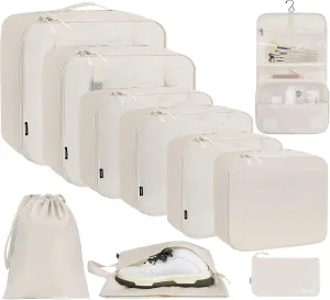 BAGAIL 6 Set/8 Set/10 Set Packing Cubes Various Sizes Packing Organizer for Travel Accessories Luggage Carry On Suitcase