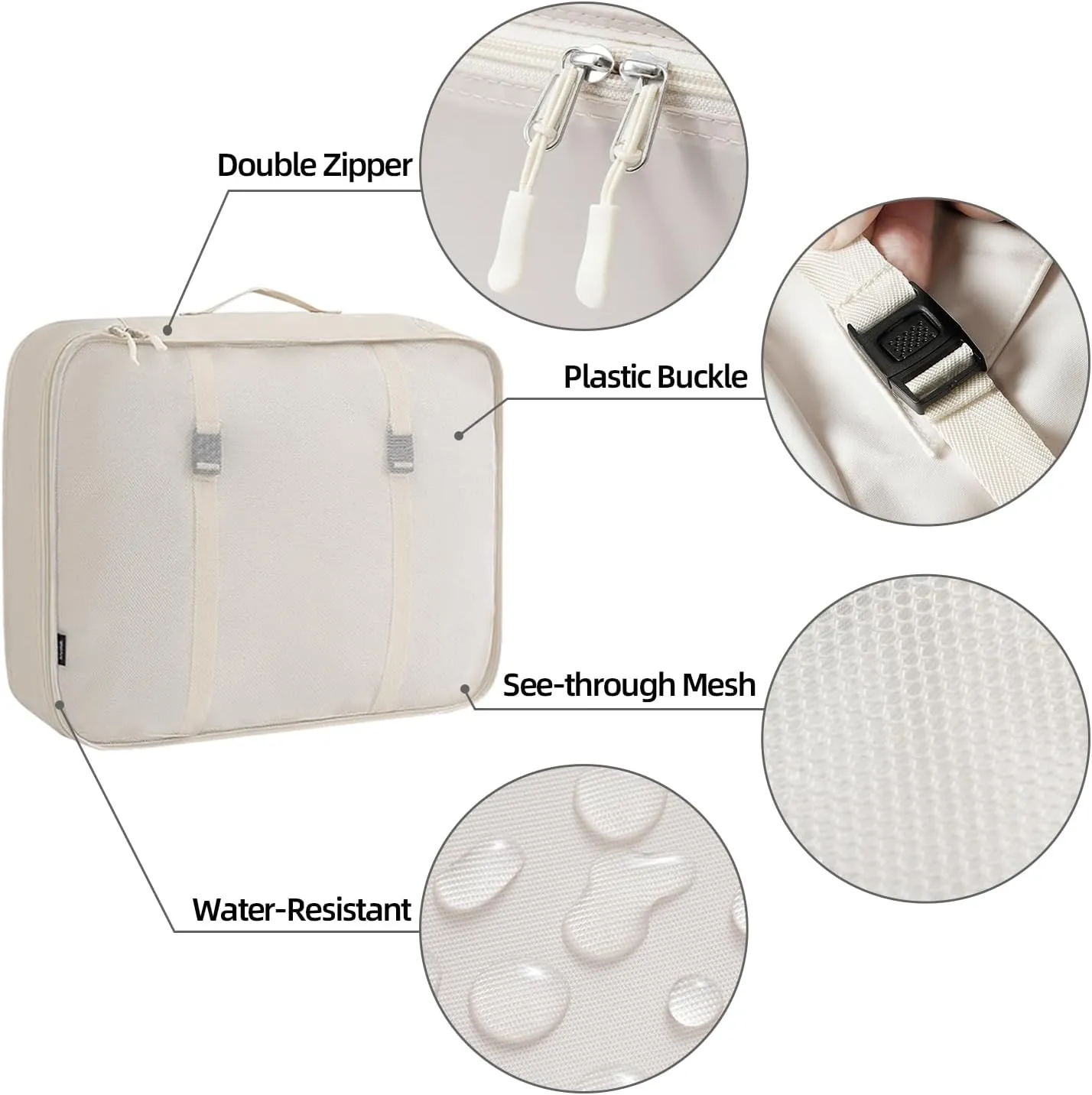 BAGAIL 6 Set/8 Set/10 Set Packing Cubes Various Sizes Packing Organizer for Travel Accessories Luggage Carry On Suitcase