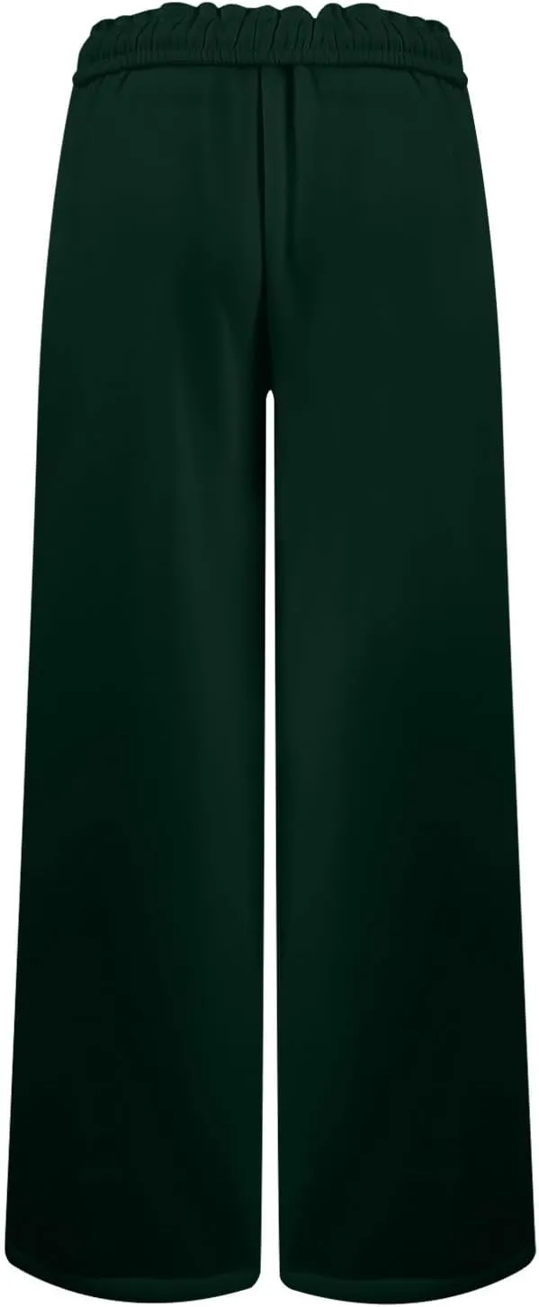Baggy Sweat Pants for Women Elastic Wide Leg Pant Drawstring Elastic Waist Trouser Solid Plus Size Pant with Pockets