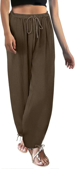 Beach Pants for Women Color Tether Loose Yoga Trousers Harem Pants Women 2 Piece Sets for Women Going Out Plus Size
