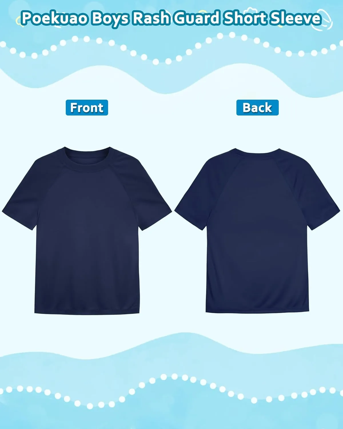 Boys Rash Guard Short Sleeve UPF 50  Sun Protection Swim Shirt Kids Quick Dry SPF Water Shirt