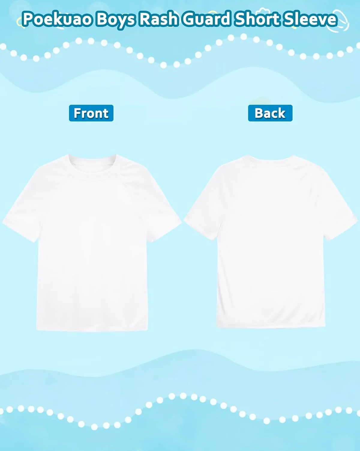 Boys Rash Guard Short Sleeve UPF 50  Sun Protection Swim Shirt Kids Quick Dry SPF Water Shirt