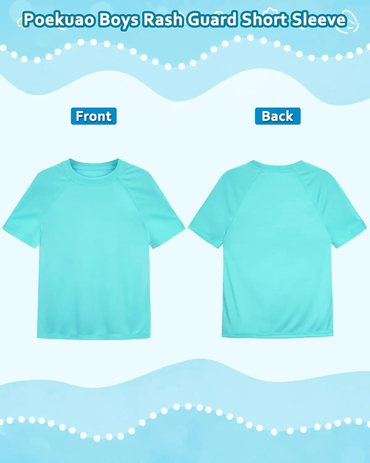 Boys Rash Guard Short Sleeve UPF 50  Sun Protection Swim Shirt Kids Quick Dry SPF Water Shirt