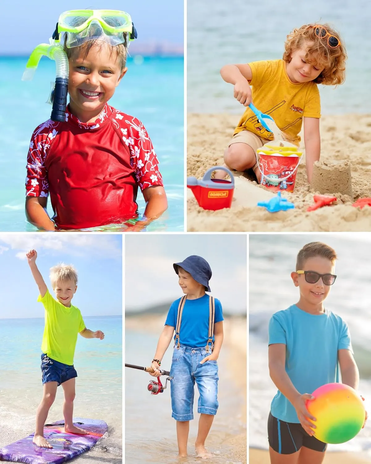 Boys Rash Guard Short Sleeve UPF 50  Sun Protection Swim Shirt Kids Quick Dry SPF Water Shirt
