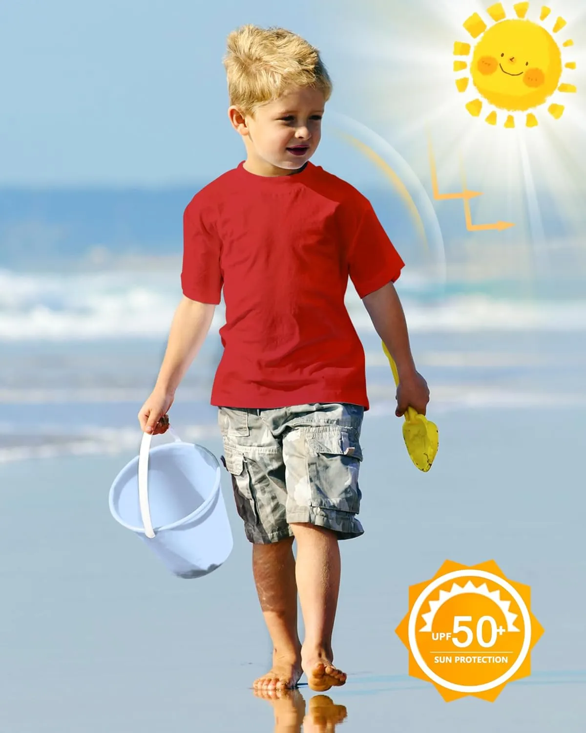 Boys Rash Guard Short Sleeve UPF 50  Sun Protection Swim Shirt Kids Quick Dry SPF Water Shirt