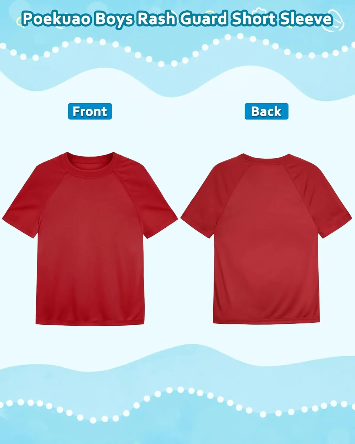 Boys Rash Guard Short Sleeve UPF 50  Sun Protection Swim Shirt Kids Quick Dry SPF Water Shirt