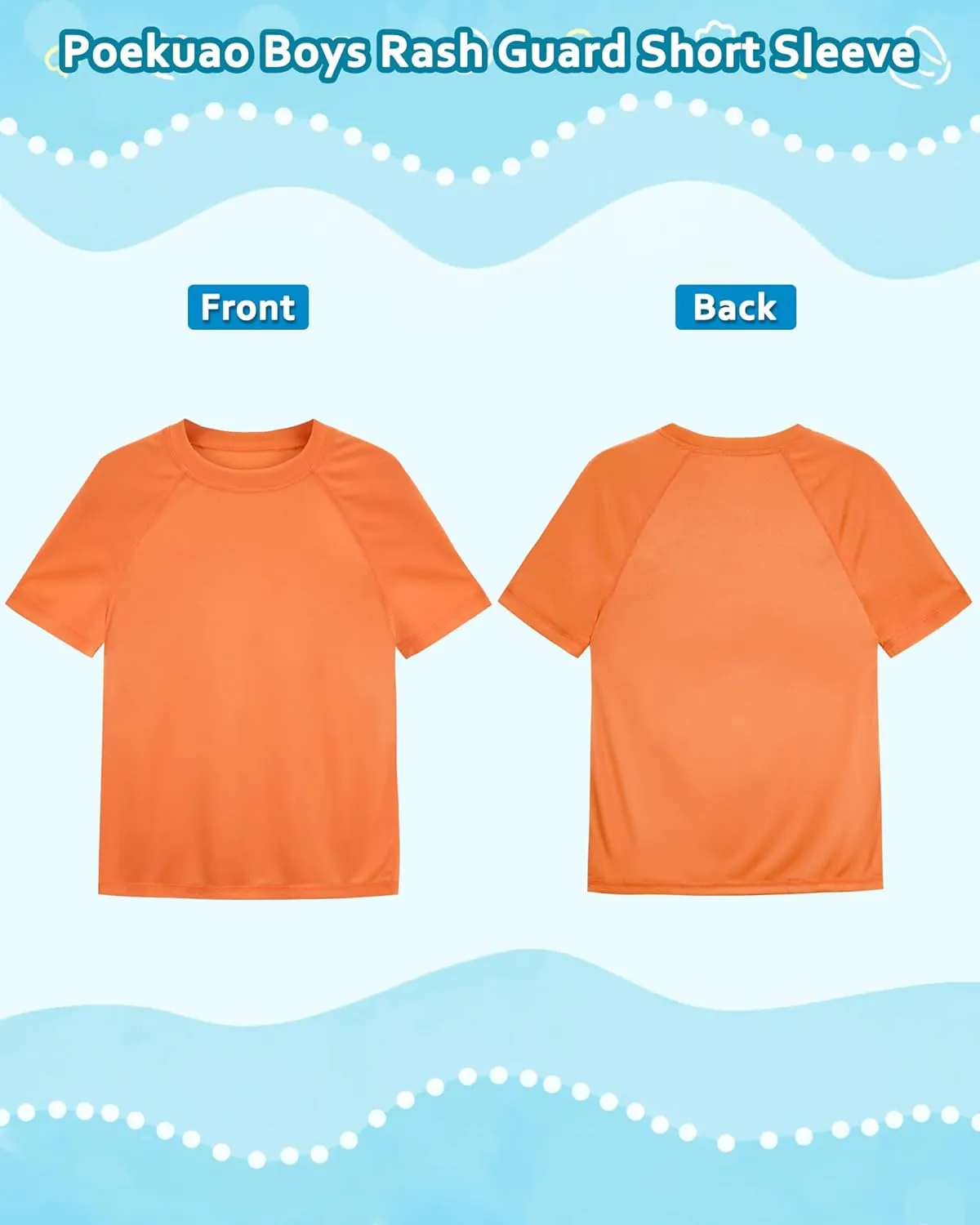 Boys Rash Guard Short Sleeve UPF 50  Sun Protection Swim Shirt Kids Quick Dry SPF Water Shirt
