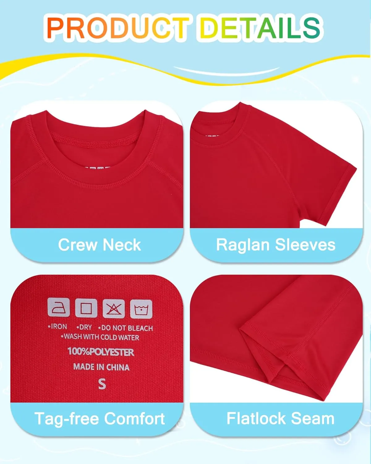 Boys Rash Guard Short Sleeve UPF 50  Sun Protection Swim Shirt Kids Quick Dry SPF Water Shirt