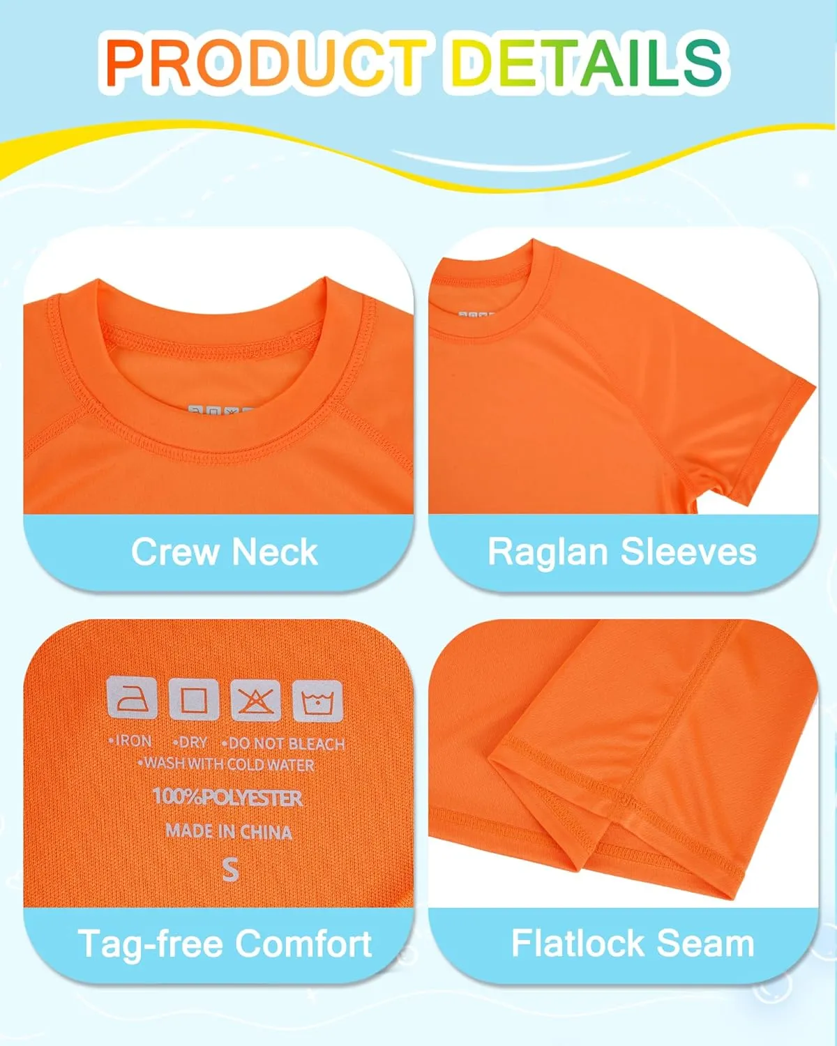 Boys Rash Guard Short Sleeve UPF 50  Sun Protection Swim Shirt Kids Quick Dry SPF Water Shirt