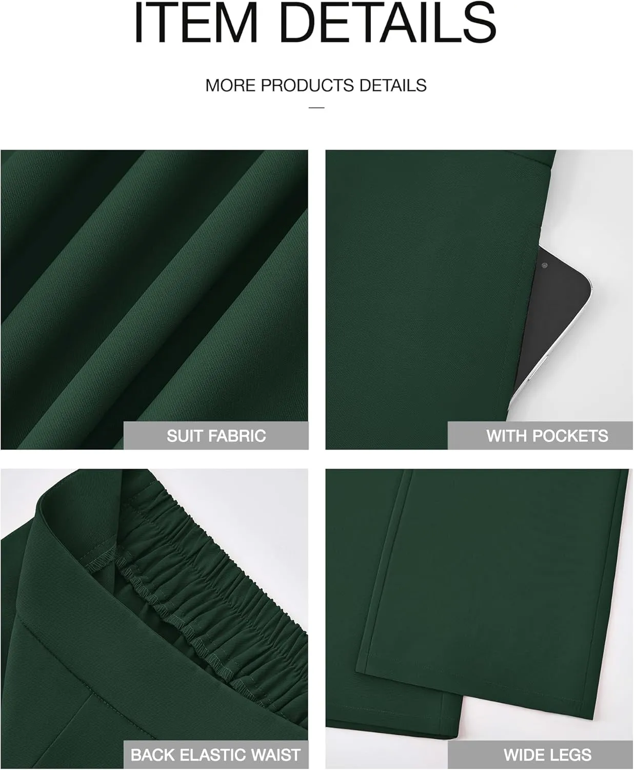 BTFBM Womens Wide Leg Pants Dressy Casual Elastic High Waisted Palazzo Business Lounge Trousers with Pockets
