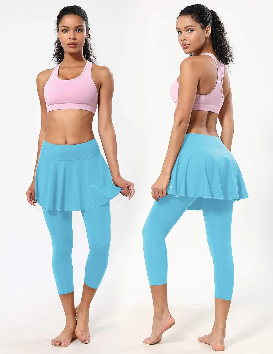 BUBBLELIME 19"/26" XXS-XL Women's UPF 50  Adjustable Running Skort with Leggings Pockets Active Sport Golf Tennis Skirt