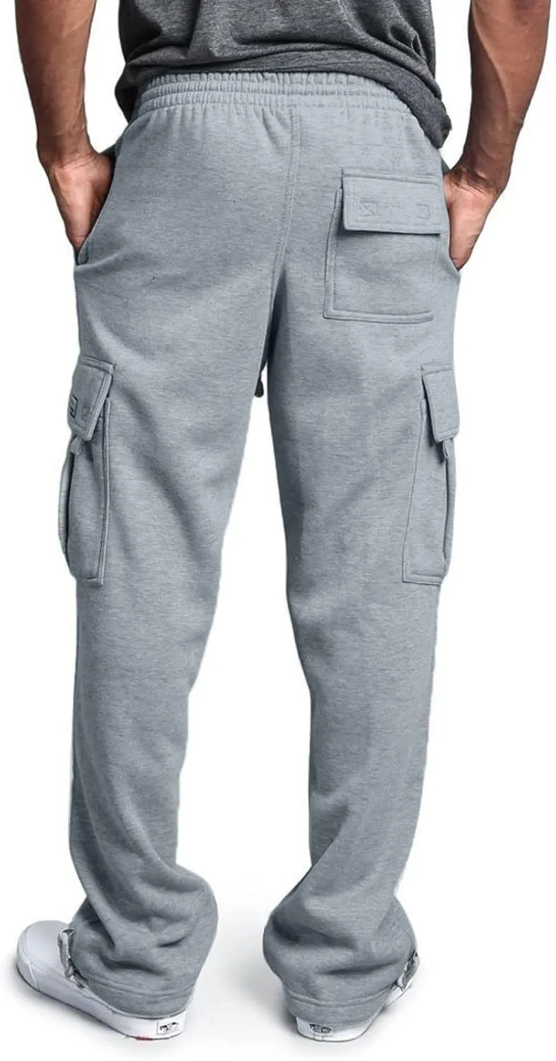 Cargo Pants For Men Mens Casual Heavyweight Cargo Fleece Sweatpants Stretch Elastic Sports Jogger Trousers Pants
