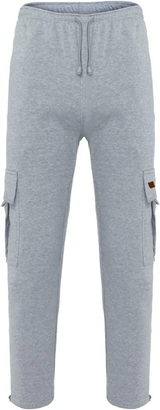 Cargo Pants For Men Mens Casual Heavyweight Cargo Fleece Sweatpants Stretch Elastic Sports Jogger Trousers Pants