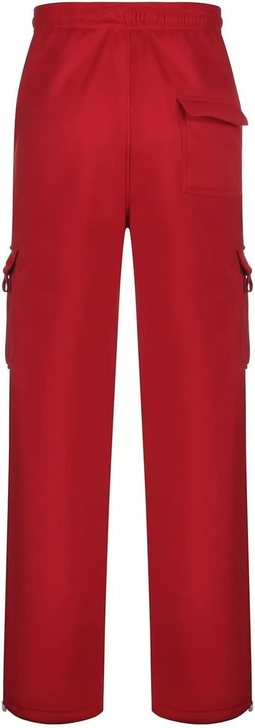 Cargo Pants For Men Men's Heavyweight Cargo Fleece Sweatpants Stretch Elastic Sports Jogger Fashion Trousers Pants