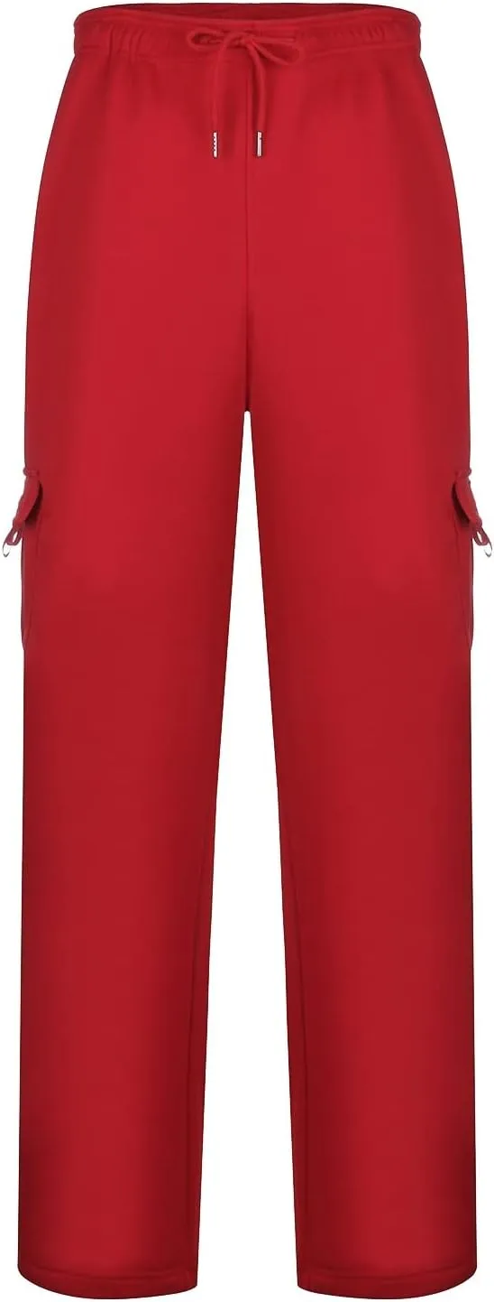 Cargo Pants For Men Men's Heavyweight Cargo Fleece Sweatpants Stretch Elastic Sports Jogger Fashion Trousers Pants