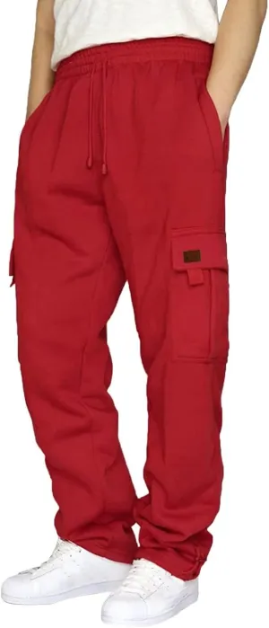 Cargo Pants For Men Men's Heavyweight Cargo Fleece Sweatpants Stretch Elastic Sports Jogger Fashion Trousers Pants