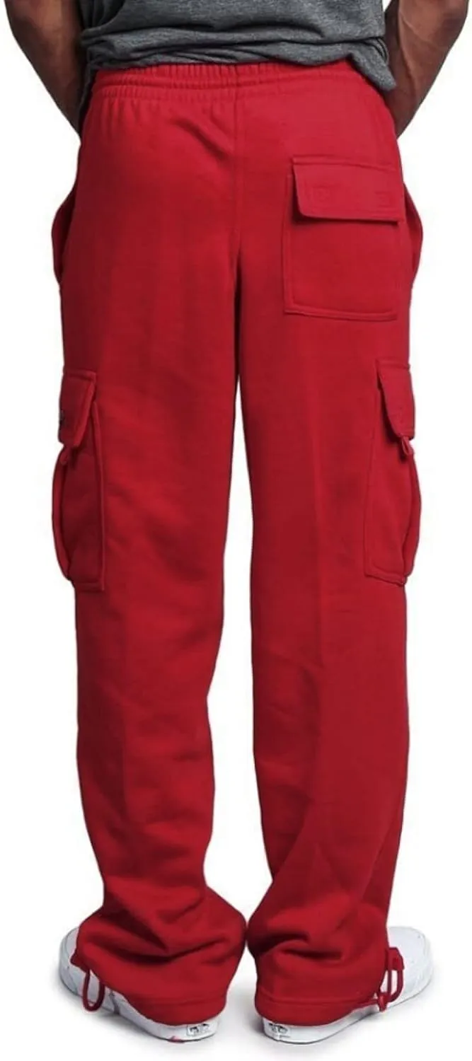 Cargo Pants For Men Men's Heavyweight Cargo Fleece Sweatpants Stretch Elastic Sports Jogger Fashion Trousers Pants