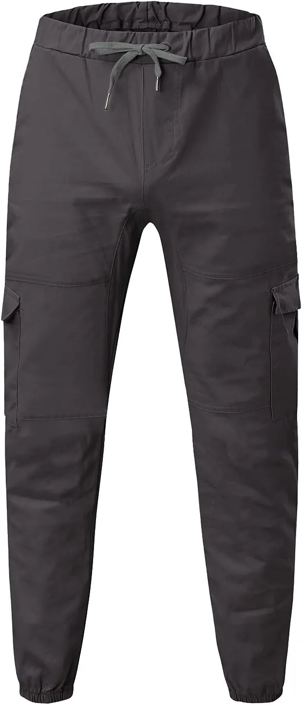 Cargo Pants for Men,Hiking Joggers Pants Cotton Drawstring Cargo Outdoor Pants Twill Track Jogging Sweatpants