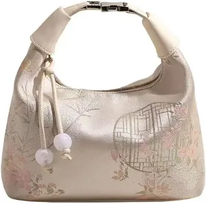 Chinese women's retro handbag, embroidered print design with unique shoulder bag, elegant temperament banquet gift