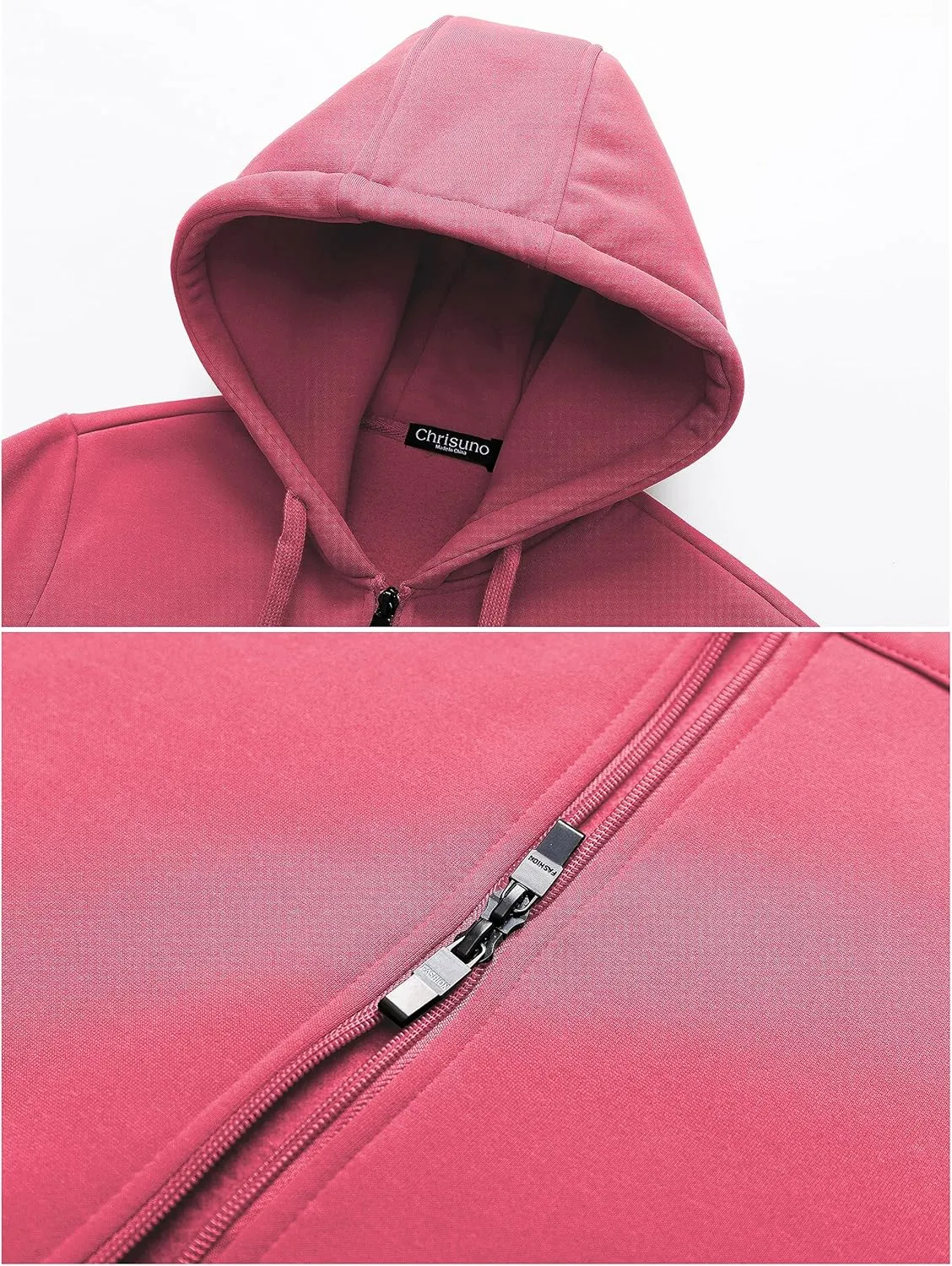 Chrisuno Women's Plus Size Casual Zip Up Hoodie Long Tunic Sweatshirts Fleece Jackets