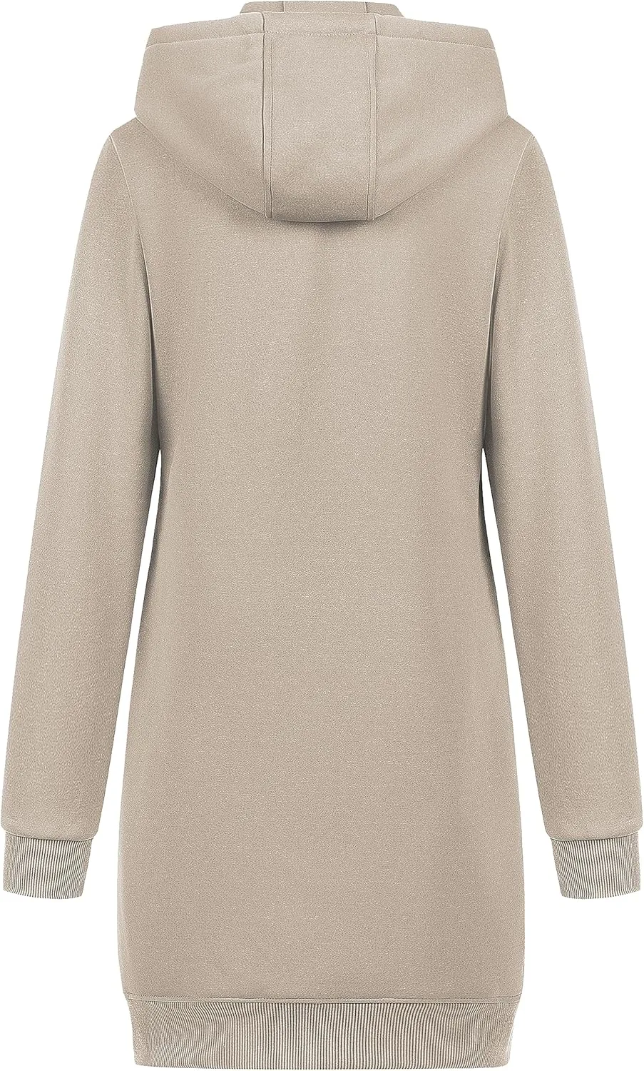 Chrisuno Women's Plus Size Casual Zip Up Hoodie Long Tunic Sweatshirts Fleece Jackets