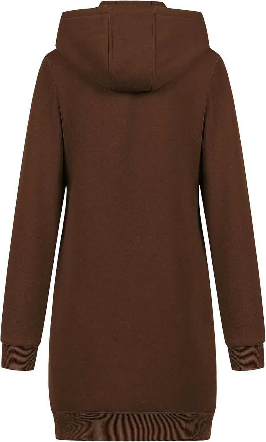 Chrisuno Women's Plus Size Casual Zip Up Hoodie Long Tunic Sweatshirts Fleece Jackets