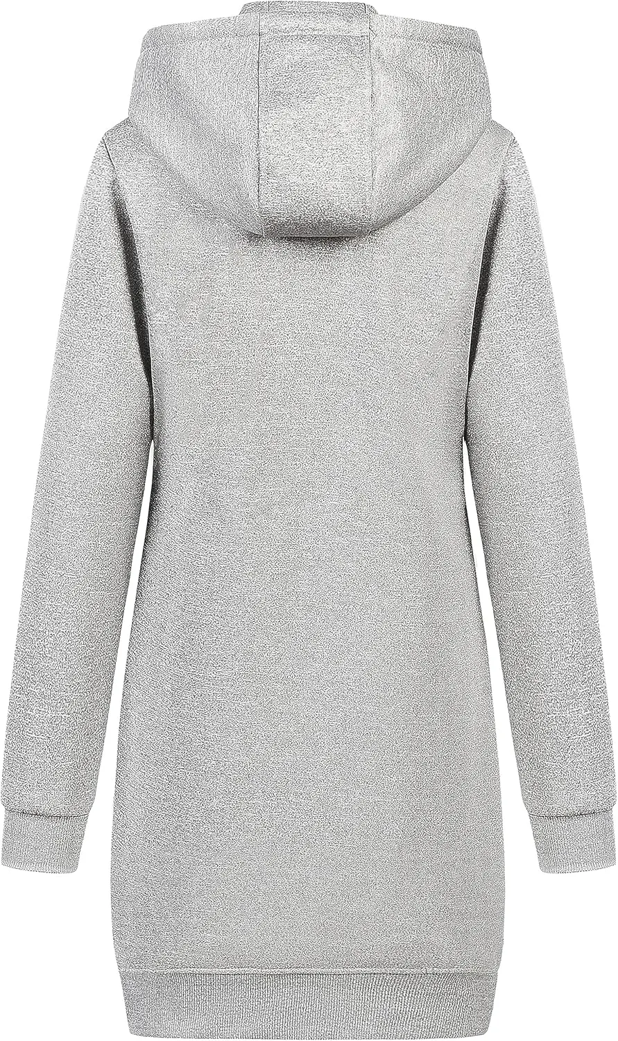 Chrisuno Women's Plus Size Casual Zip Up Hoodie Long Tunic Sweatshirts Fleece Jackets