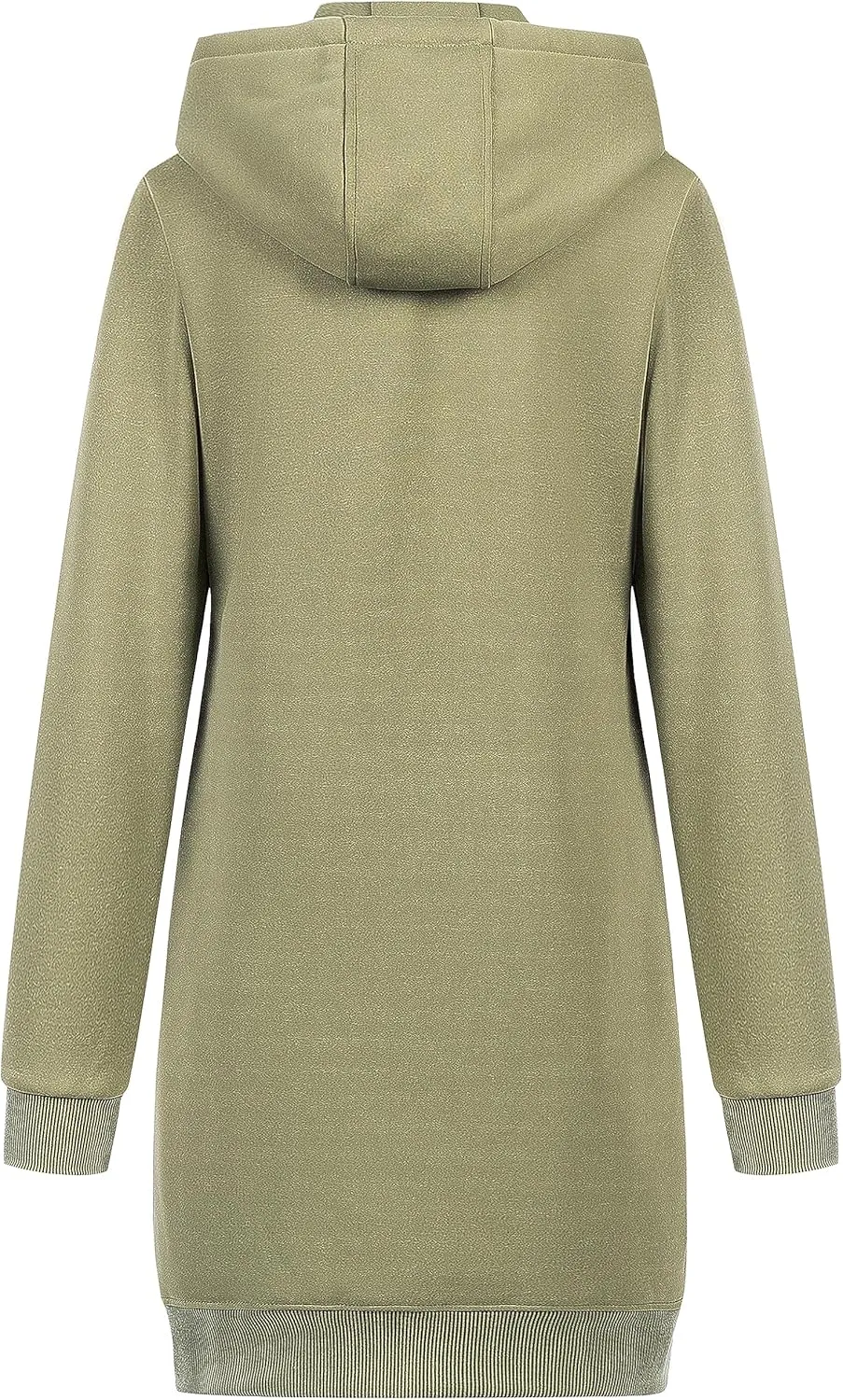 Chrisuno Women's Plus Size Casual Zip Up Hoodie Long Tunic Sweatshirts Fleece Jackets