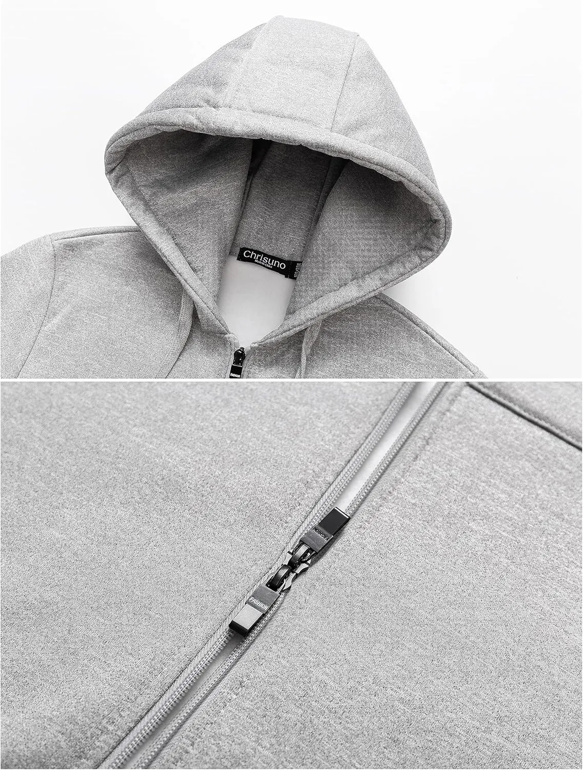 Chrisuno Women's Plus Size Casual Zip Up Hoodie Long Tunic Sweatshirts Fleece Jackets