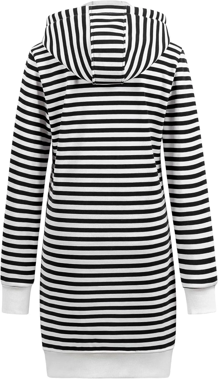 Chrisuno Women's Plus Size Casual Zip Up Hoodie Long Tunic Sweatshirts Fleece Jackets