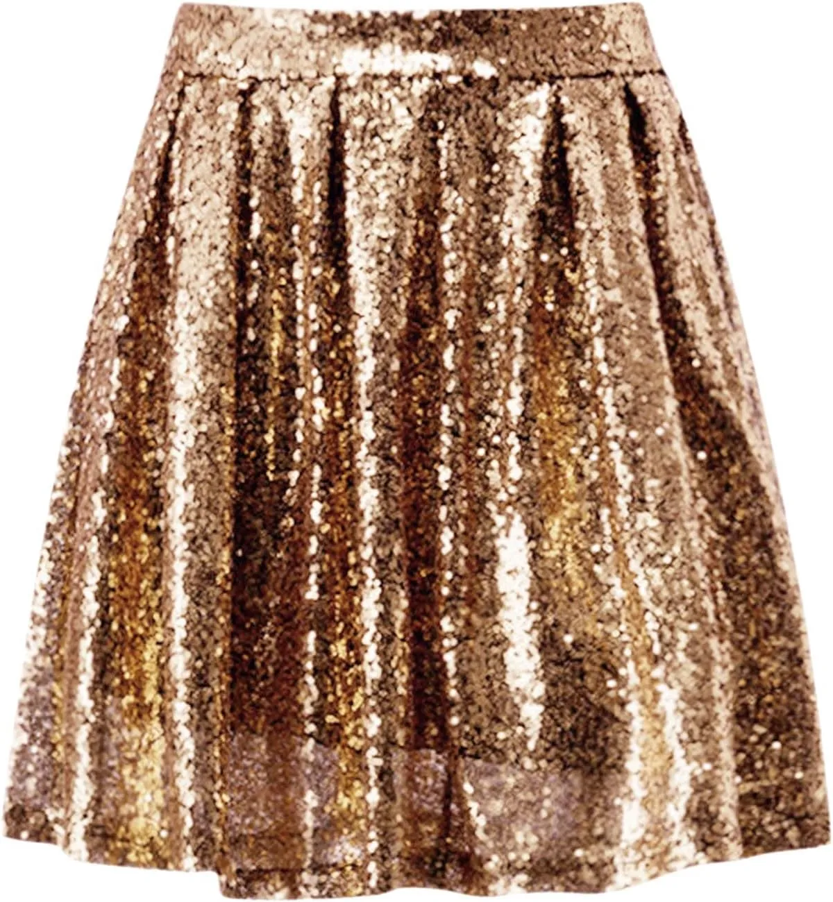 cooki Sequin Skirts for Women, Sexy Sparkly Mini Pleated Skirt Womens Glitter High Waist Short Skirt for Holiday Party