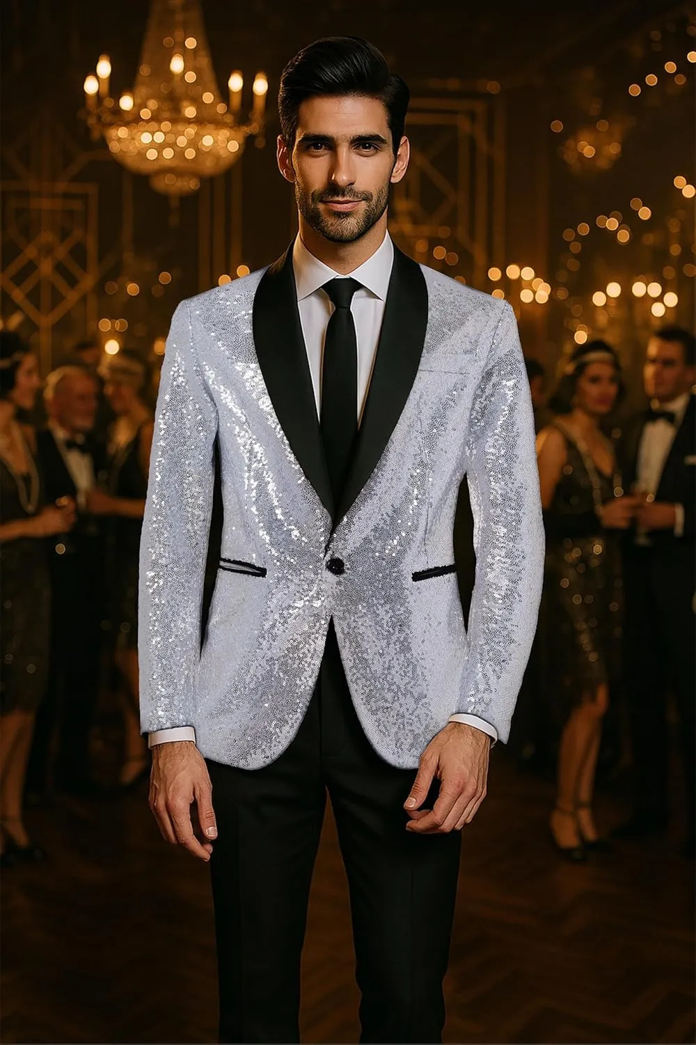 Coucoland Sequin Blazer Men-Tuxedo Jacket Sequin Suit Men Sport Coats
