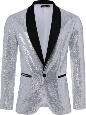 Coucoland Sequin Blazer Men-Tuxedo Jacket Sequin Suit Men Sport Coats