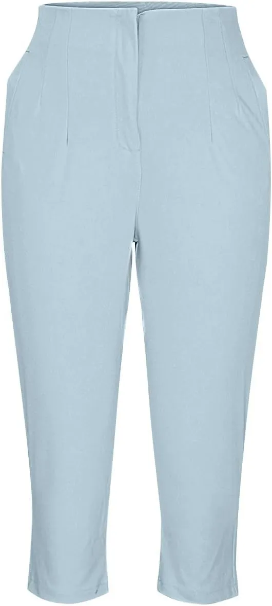Cropped Pants for Women High Waist Pleated Pants Business Work Pants Straight Leg Slim Fit Office Trousers