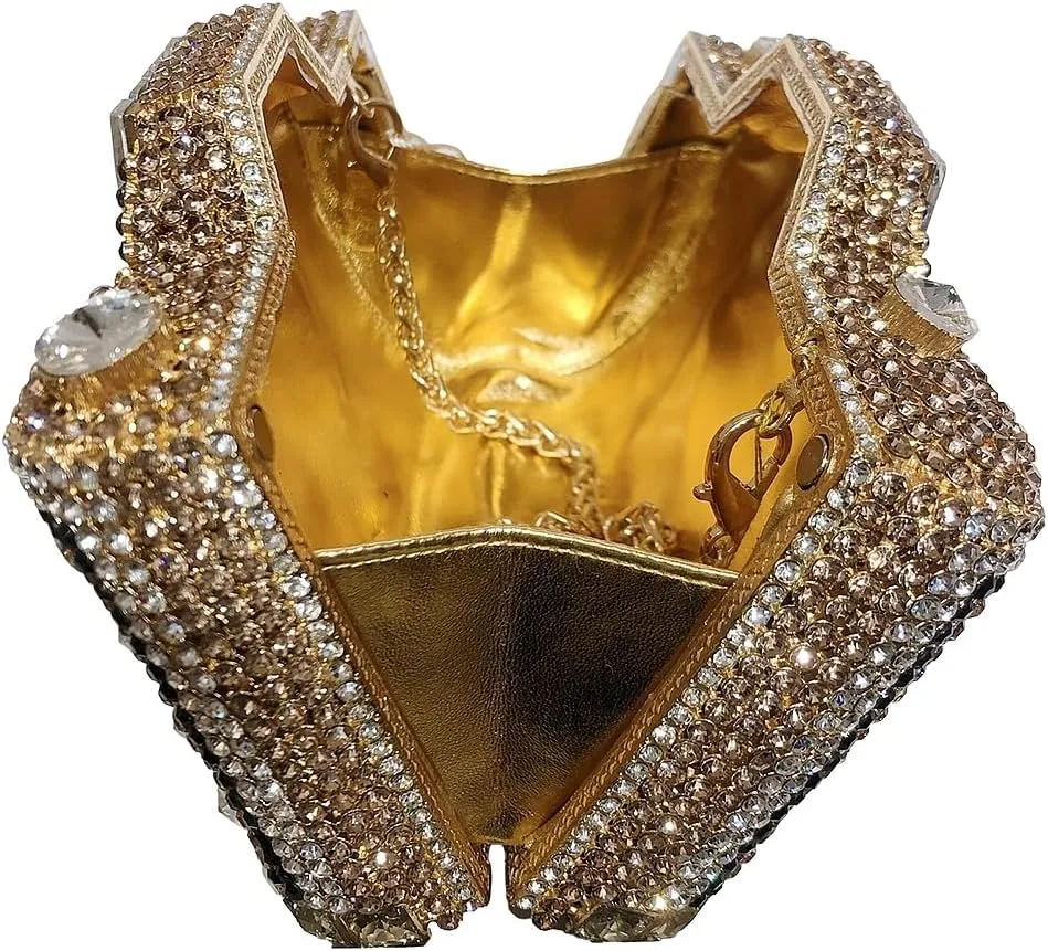 Crystal Camera Shaped Evening Bag for Women Handmade Clutch Rhinestone Purse Handbag for Formal Party Cocktail, Pink
