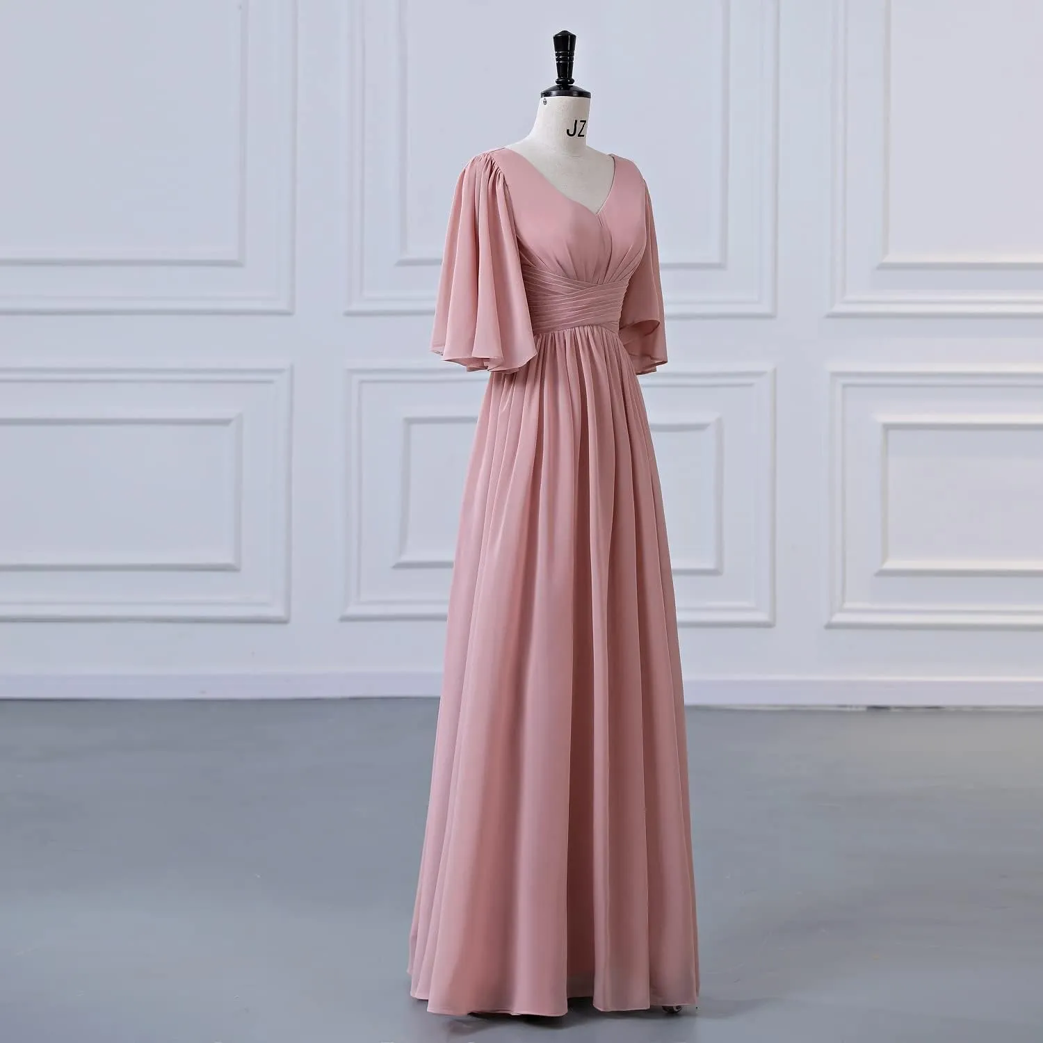 Datangep Chiffon Wedding Bridesmaid Dresses Women's Long Prom Dress A line Formal Evening Dresses