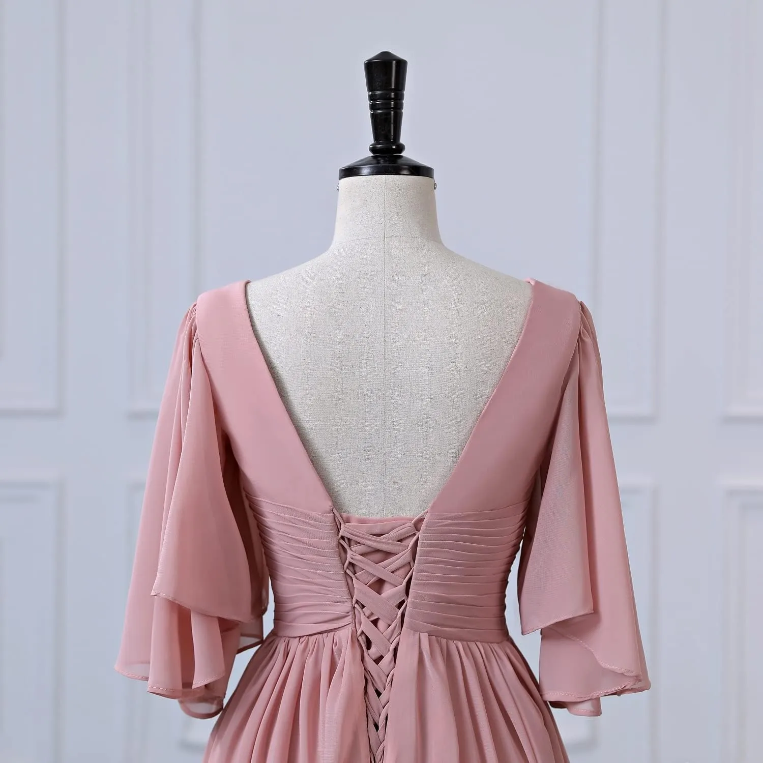 Datangep Chiffon Wedding Bridesmaid Dresses Women's Long Prom Dress A line Formal Evening Dresses