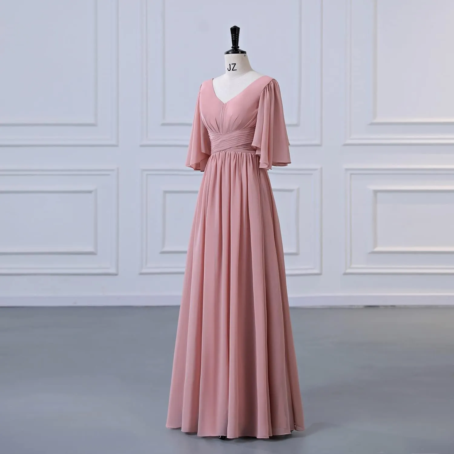 Datangep Chiffon Wedding Bridesmaid Dresses Women's Long Prom Dress A line Formal Evening Dresses