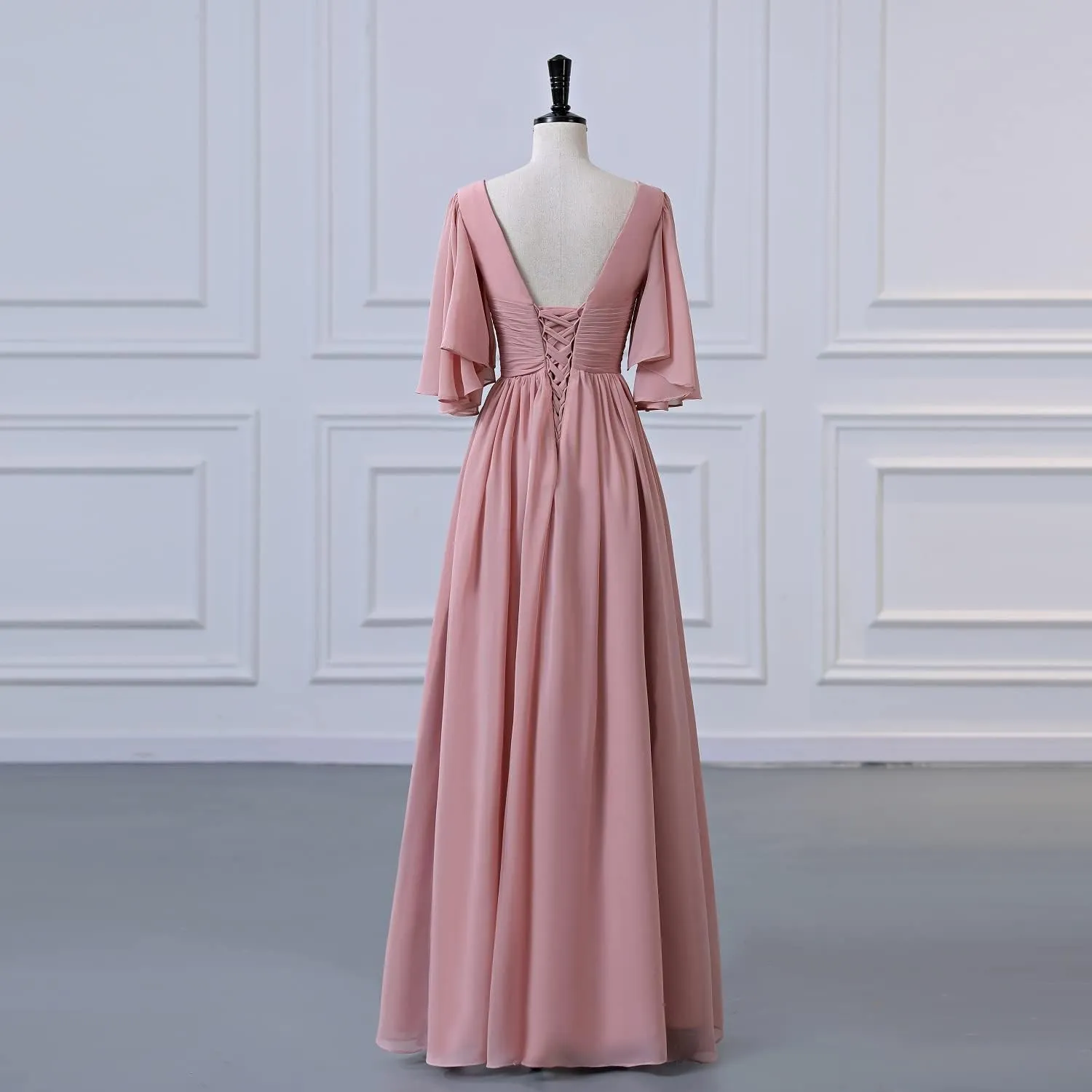 Datangep Chiffon Wedding Bridesmaid Dresses Women's Long Prom Dress A line Formal Evening Dresses