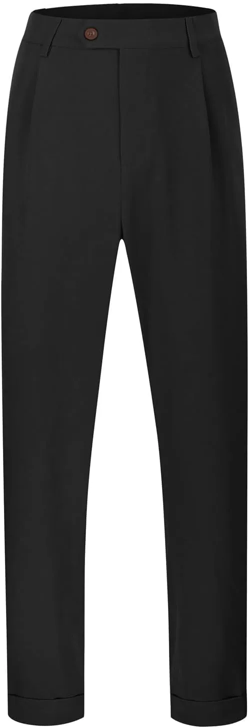Dress Pants for Men Slim Fit Business Casual Expandable Waist Work Sweatpants Straight Leg Golf Comfort Suit Pants